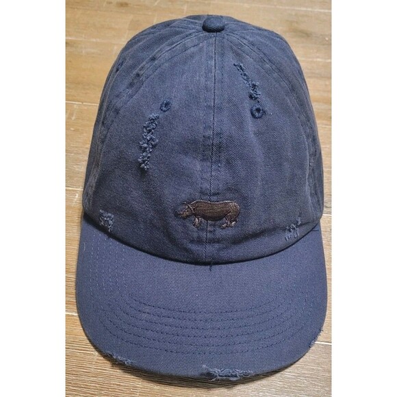 San Diego Zoo & Safari Park Rhino Logo Distressed Strap Back Dad Hat Adjustable - Picture 1 of 6
